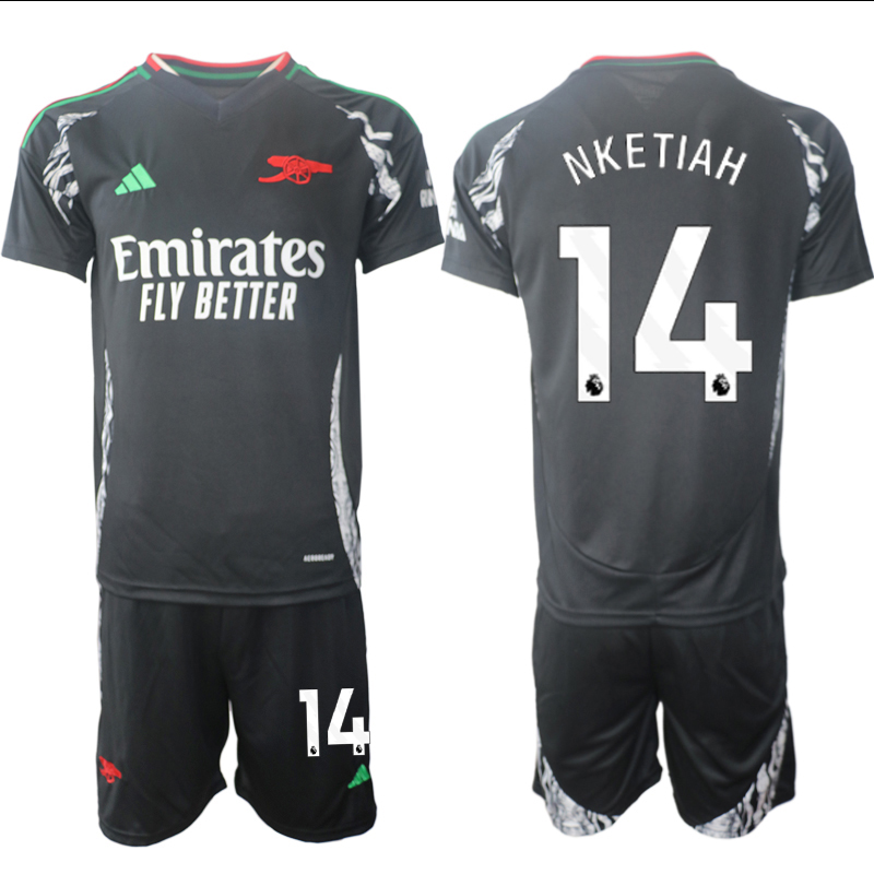 Men 2024-2025 Club Arsenal away Black #14 Soccer Jerseys->arsenal jersey->Soccer Club Jersey